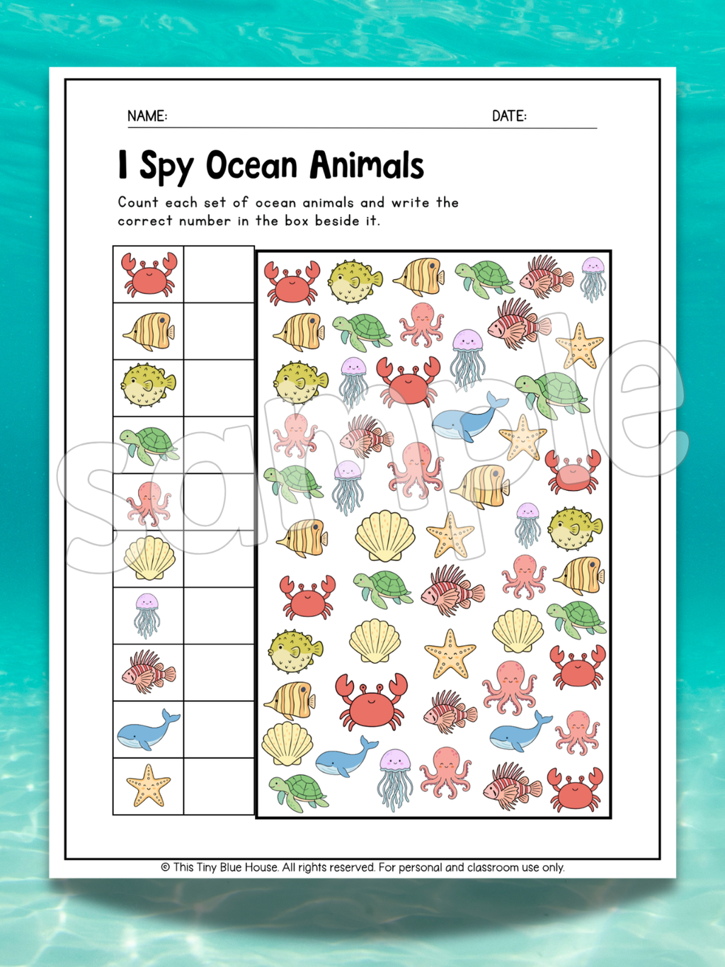 Ocean Animal Worksheets for Kids | Printable Ocean Learning Activities