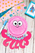 Paper Plate Octopus Name Craft Template