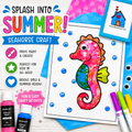 Fingerprint Seahorse Craft Template For Kids | Summer Ocean Craft Printable
